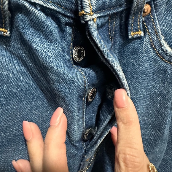 Levi’s Premium Wedgie Straight Jeans Women’s Size 27 Distressed Button Fly NWOT - Picture 3 of 6